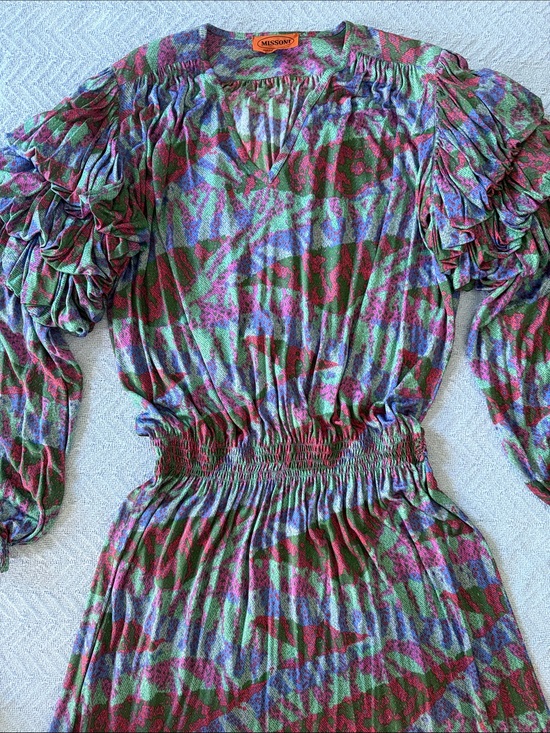 Missoni Dresses & Skirts - Missoni Women Dress 100% Silk in Green/Purple/Pink Print
